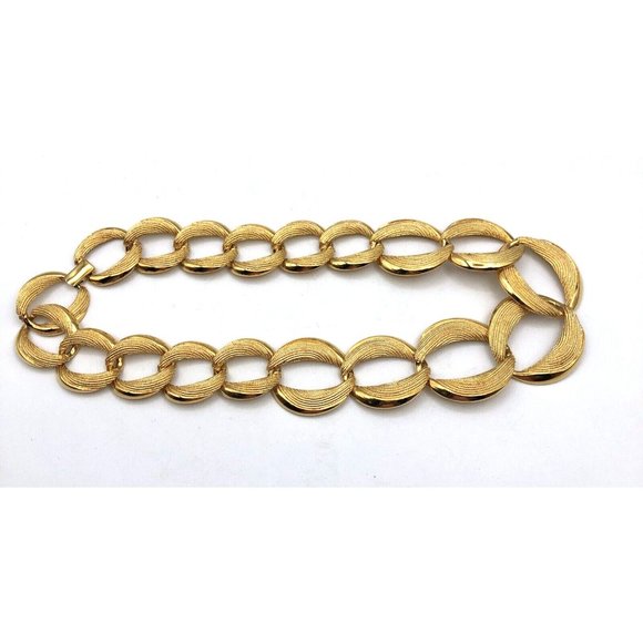 Vintage NAPIER Necklace Gold Tone Chunky Textured Link Statement Necklace 19" - Picture 10 of 12